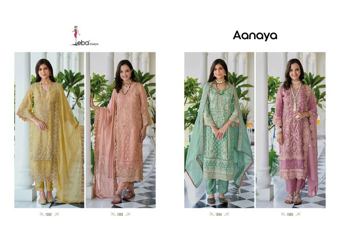 Anaya By Zaveri Organza Embroidered Readymade Pakistani Suit Catalog